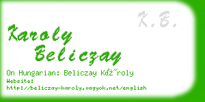 karoly beliczay business card